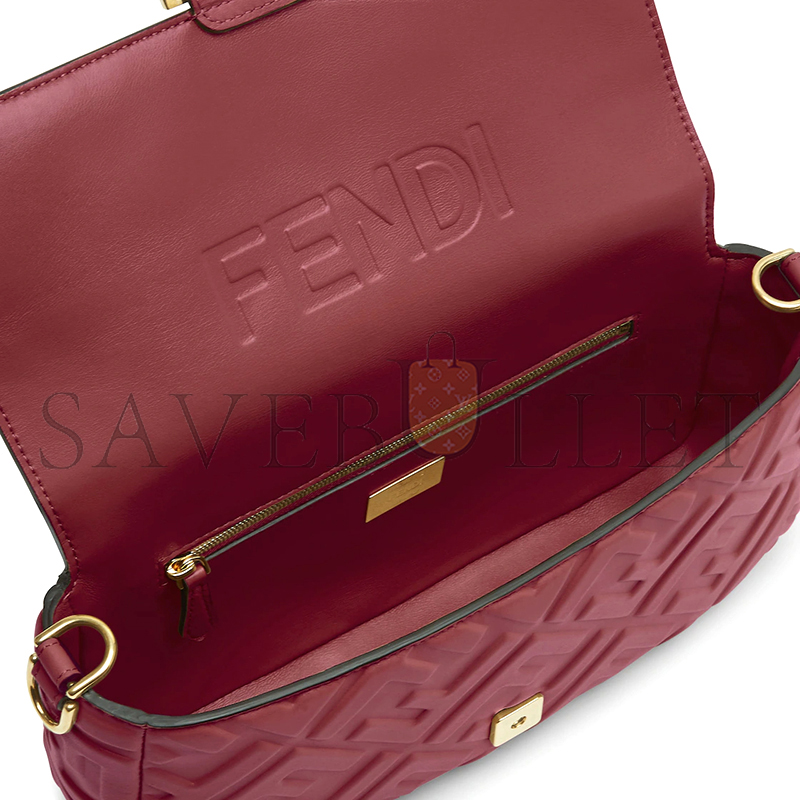 FENDI BAGUETTE BURGUNDY LEATHER BAG 8BR600AT57F1CGF (27*15*6cm)